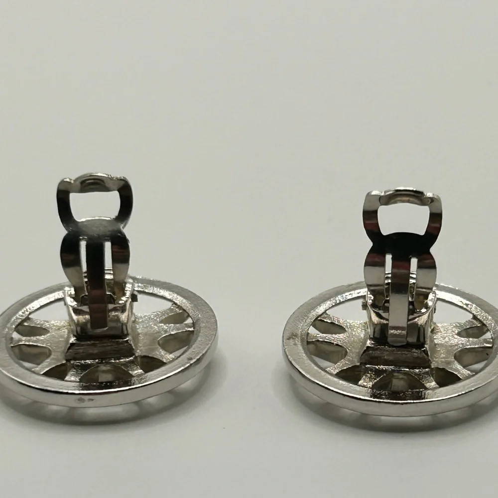 Chanel Silver Coco Mark Earrings
